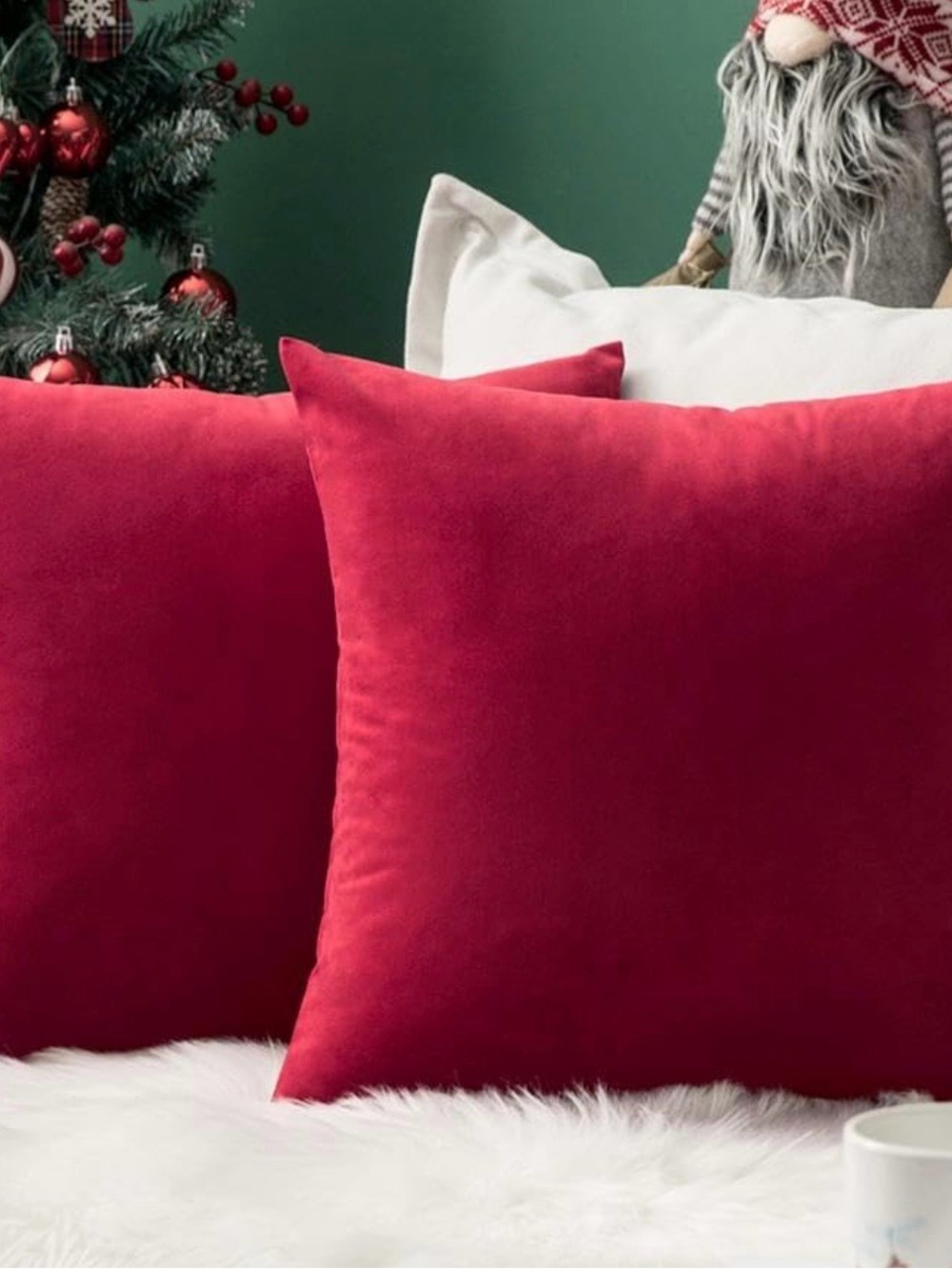 Red Velvet Throw Pillow Covers